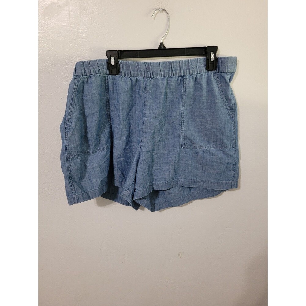 J crew blue chambray cotton pull on shorts